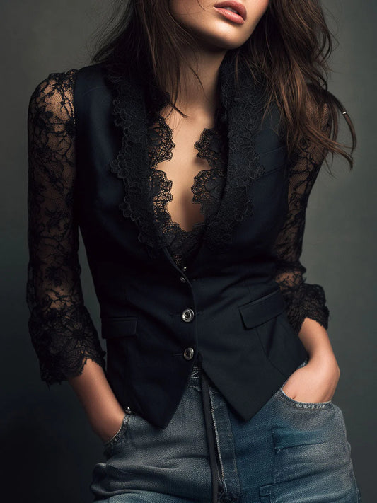 Claudia – Blazer elegante con encaje