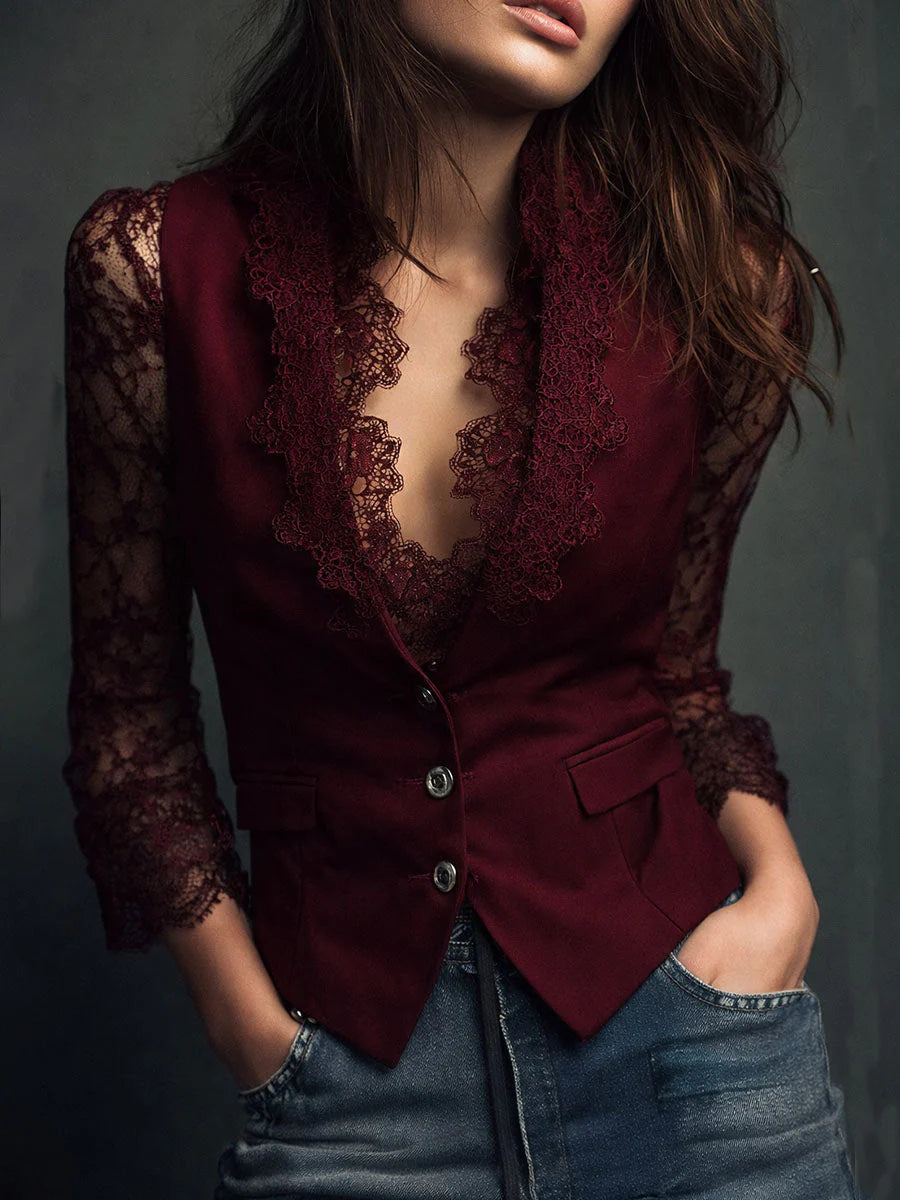 Claudia – Blazer elegante con encaje