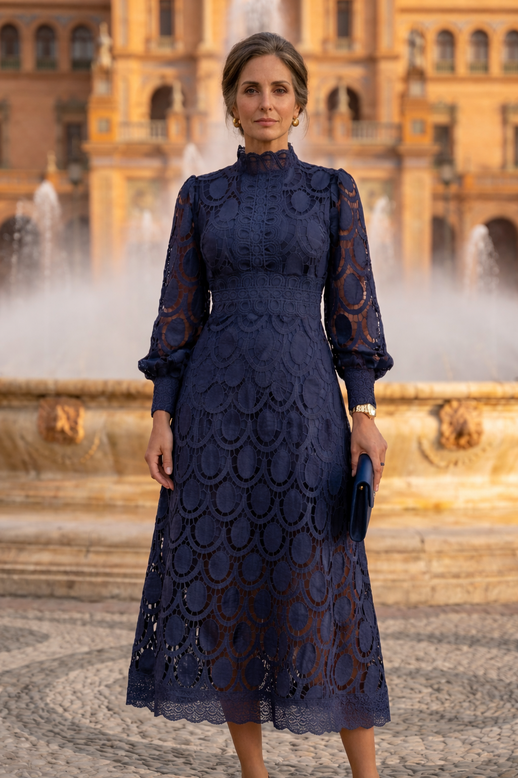 Rosa - Vestido de Encaje Clásico