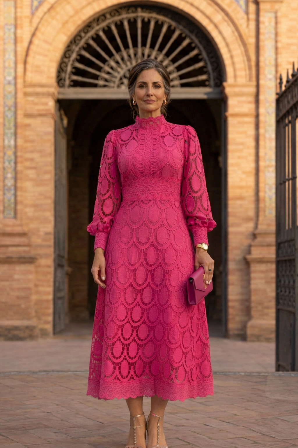 Rosa - Vestido de Encaje Clásico