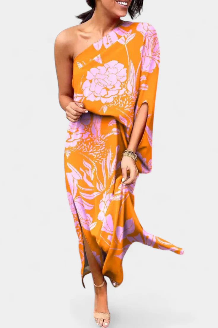 Daniela - Vestido largo floral con abertura lateral