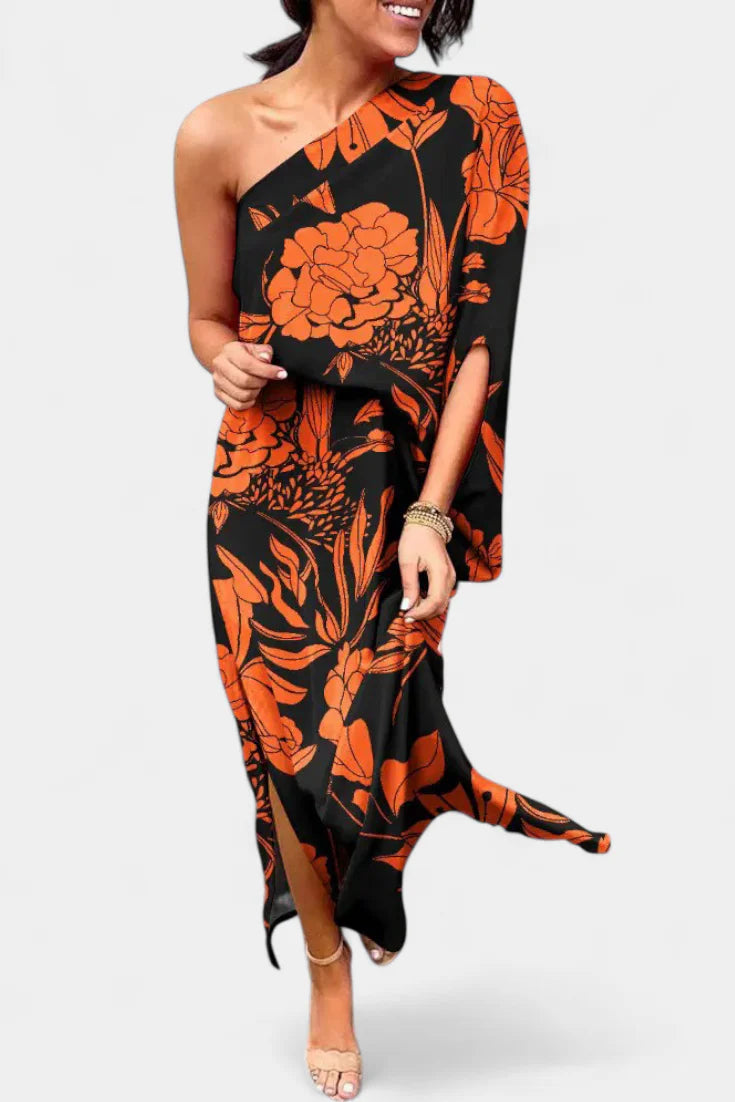 Daniela - Vestido largo floral con abertura lateral
