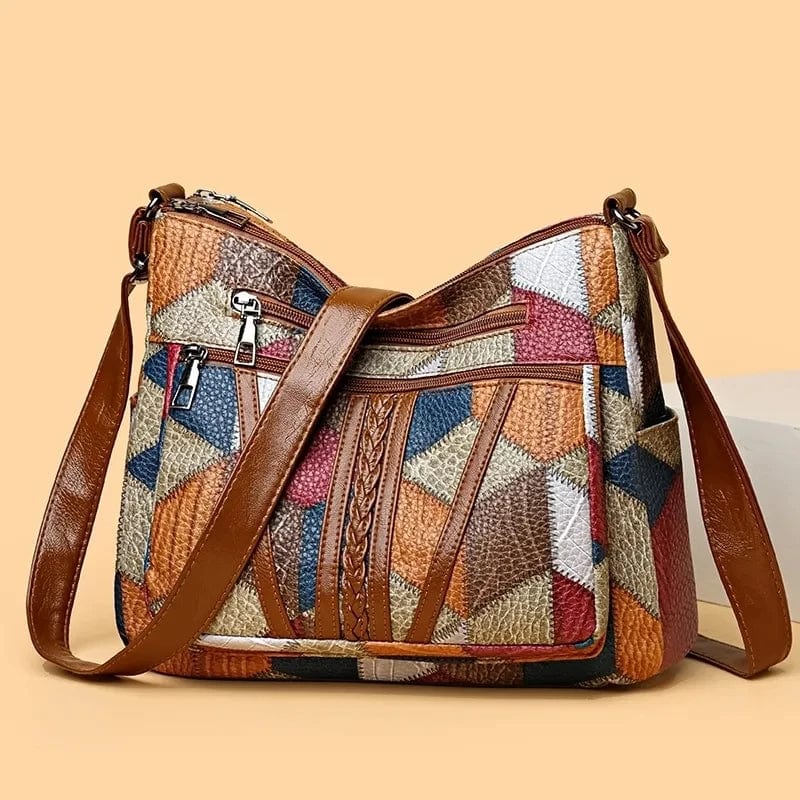 Solara | Bolso de mano de cuero mosaico