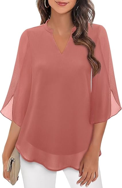 Valeria – Blusa de gasa con escote en V